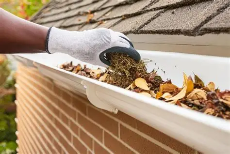 Cleaning leaves and debris from an eavestrough